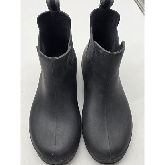 totes Everywear Boots Womens Size 8 Black Waterproof Rain Chelsea Rubber Ankle - Picture 3 of 10